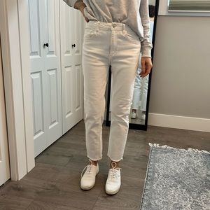 Zara Size 6, white heavy denim jean